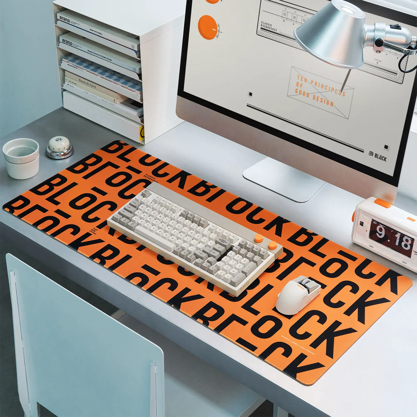 雙面桌面墊-復古橙